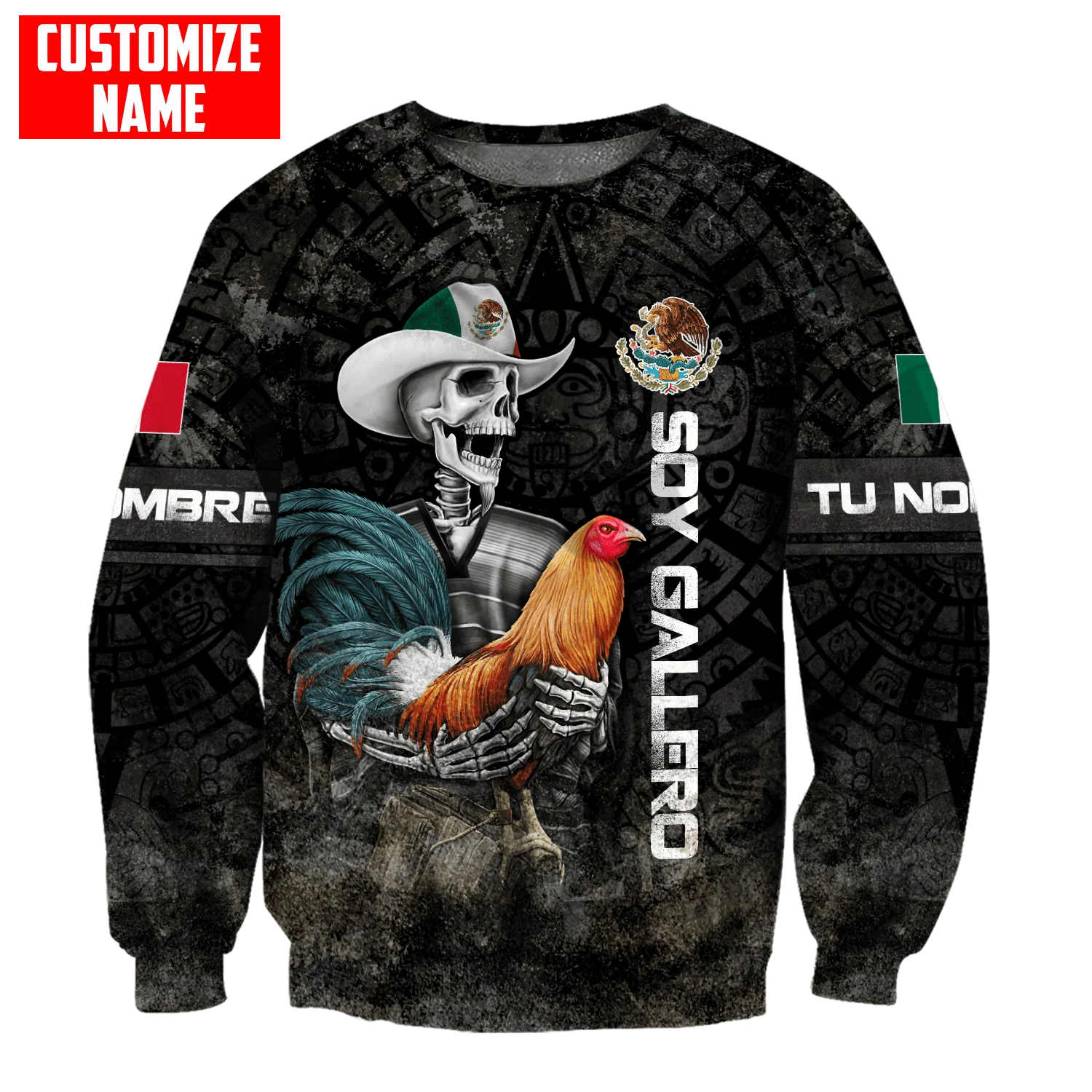 PLstar Cosmos 3Dprinted Newest Skull Mexico Rooster Custom Name Harajuku Streetwear Unique Unisex Funny Hoodies/Sweatshirt/Zip 1