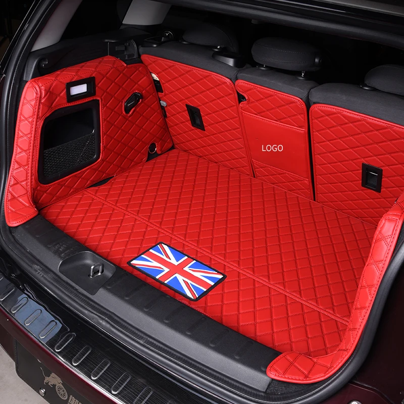 Car Trunk Mat For BMW Mini Cooper R56 R60 COUNTRYMAN Leather Bottom Boot Carpet Interior Accessories Cargo Liner 2007 - 2015 Red