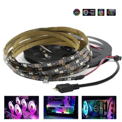 DC5V 3PIN WS2812b LED Strip for ASUS Aura SYNC MSI Mystic Light GIGABYTE RGB Fusion2.0 5V 3Pin Header on Motherboard Sync light