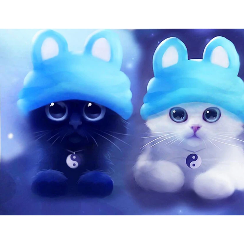 Алмазная 5D картина «сделай сам», картина с полными квадратными или круглыми стразами, с милой кошкой, вышивка крестиком, мозаика для домашнего декора, подарок для рукоделия WG1877