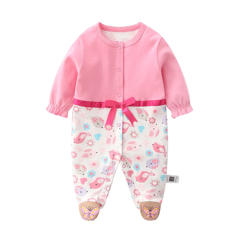 Vêtements d\'automne en coton pour bébés filles, barboteuse mignonne