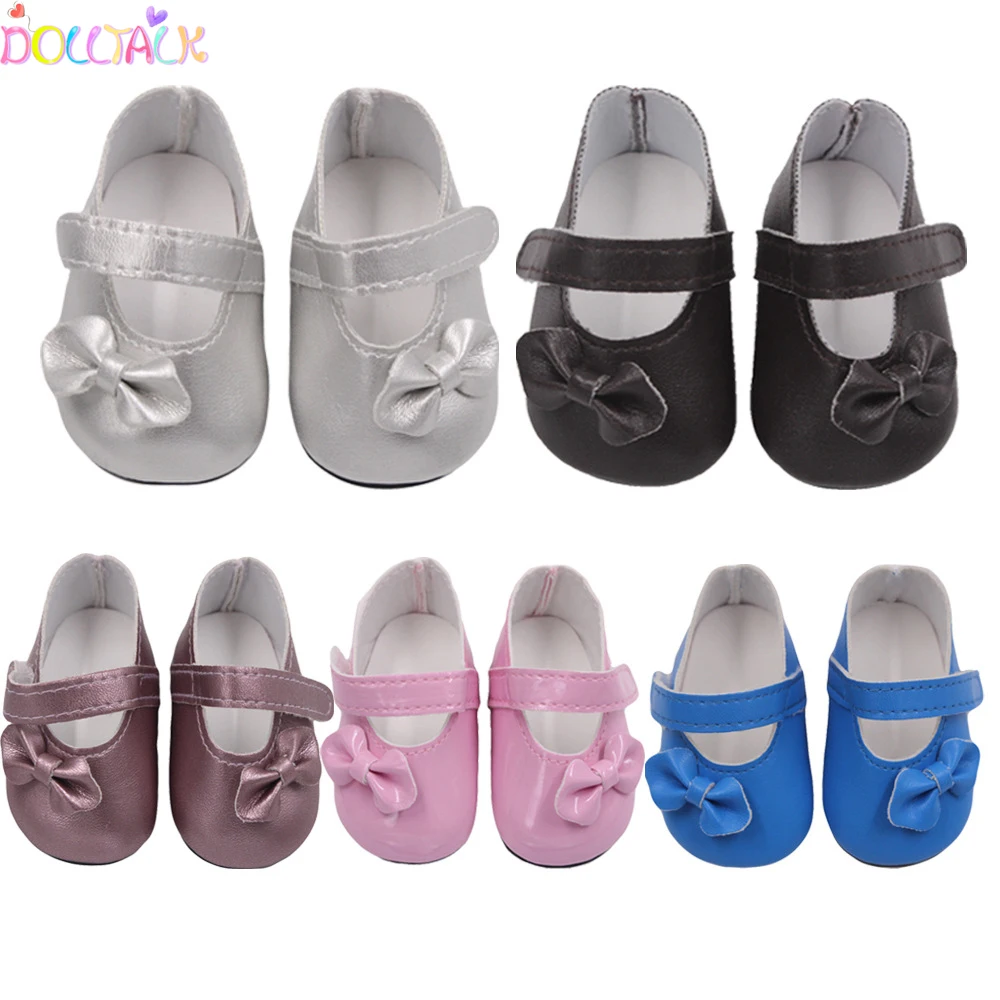 7Cm Bowknot Doll Shoes For 18Inch Amerian Doll Accessories Cute High-quality Shoes For 43cm Baby New Born& 1/3 BJD OG Girl Doll