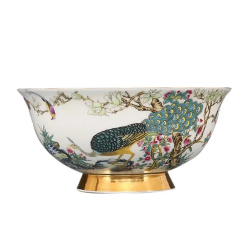 

Chinese Bird Color Bowl, Porcelain Collection Furnishing Pieces, Home Decoration