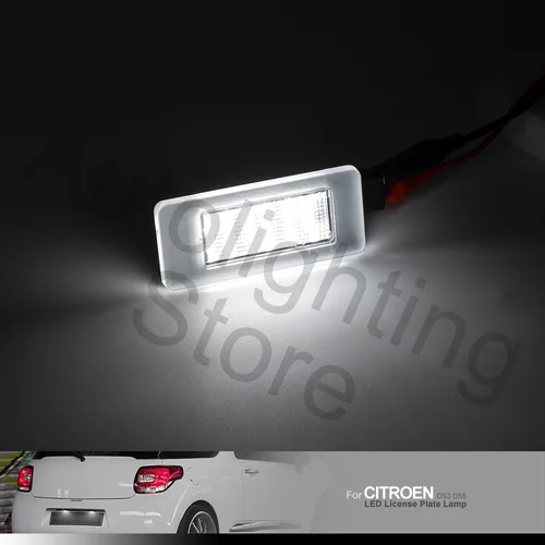 Imagen 2 del producto Luz LED para matrícula de coche, accesorio para Peugeot 207 CC 208 2008 308 3008 508 5008 Citroen C3 C4 C5 III c-elysee, 2 piezas