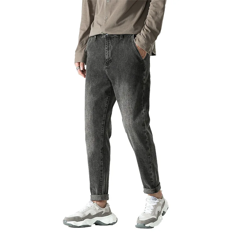 

Men's Jeans Fashion Male Slim Casual Distressed Retro Stretch Denim Pants High Quality Cotton Comfort Straight Brand Trousers