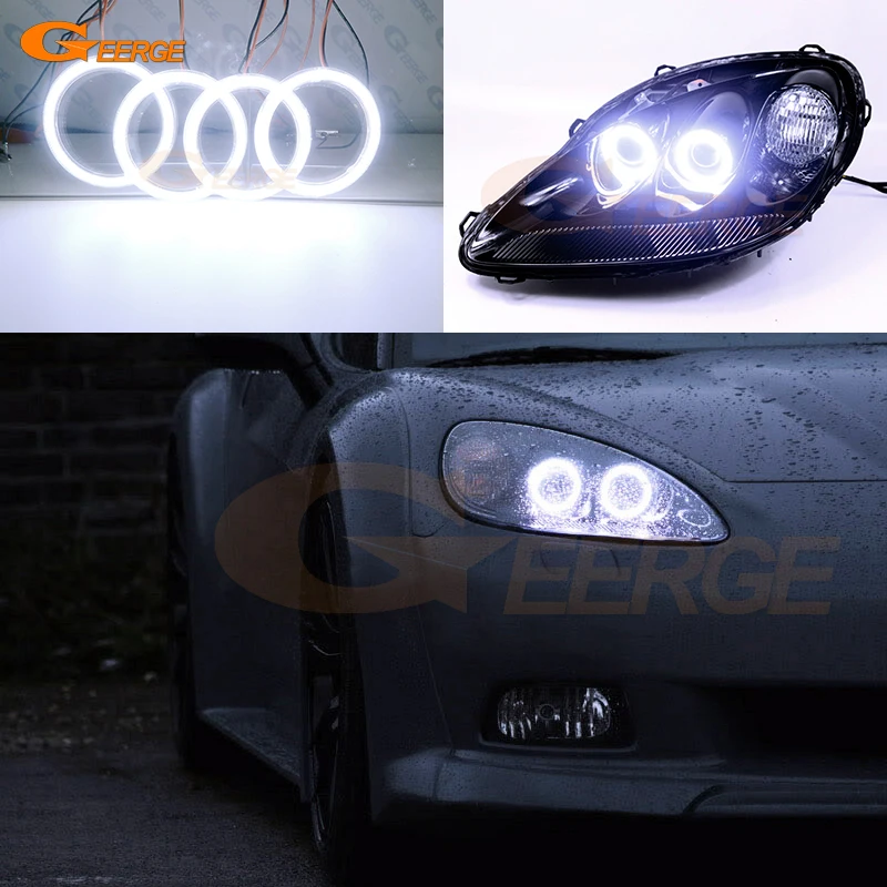 For Chevrolet Corvette C6 2005-2013 Excellent Ultra Bright COB Led Angel Eyes Kit Halo Rings Light Car Accessories