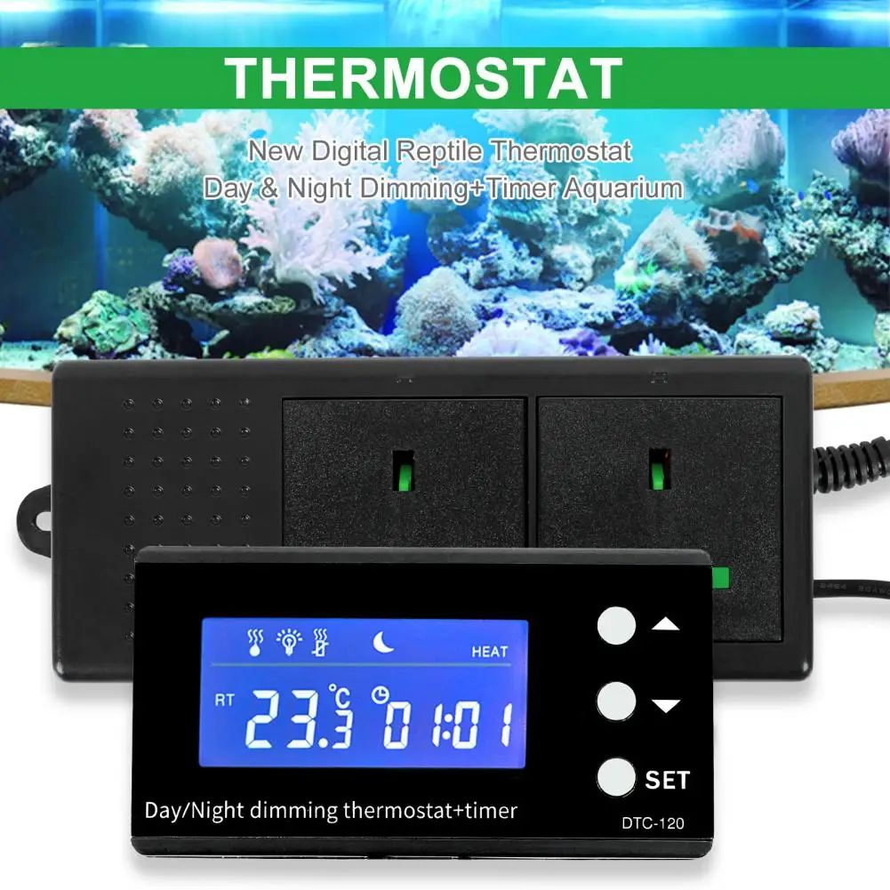 Waterproof Digital Thermostat NTC Sensor Stable Performance Versatile Day/Night Reptile Digital Temperature Controller