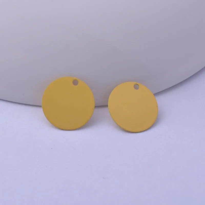 100 Stück AC10604 12mm runde Messinganhänger, glatte, mehrfarbige Accessoires, Anhänger für Ohrringe, Schmuckherstellung – Detail 10