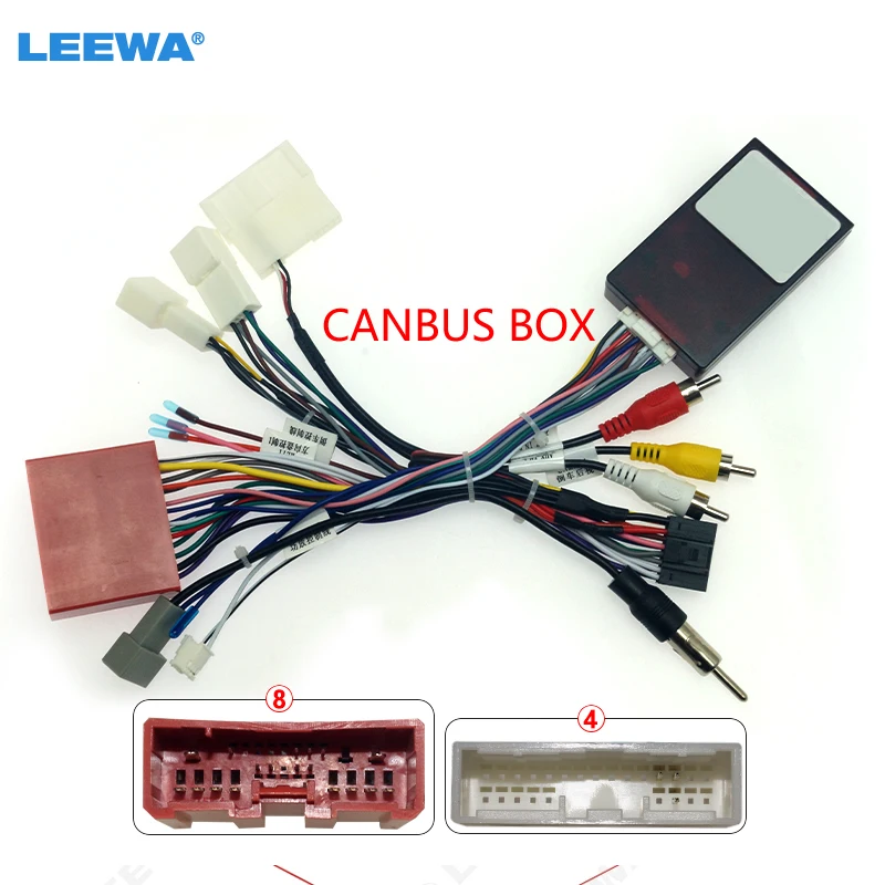 

LEEWA Car 16pin Audio Wiring Harness With Canbus Box For Mazda 6 CX-5 Stereo Installation Wire Adapter #CA6529