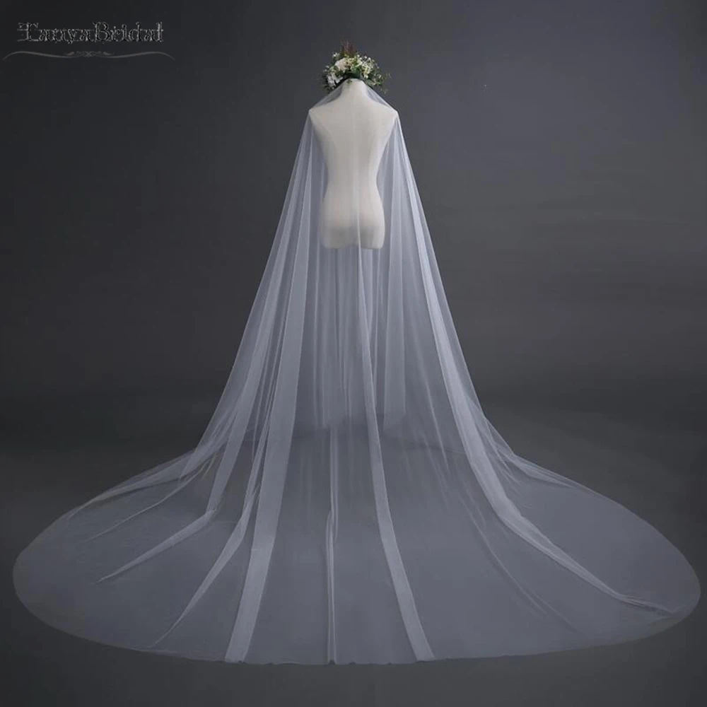 シンプルな妖精のウェディングドレス-roamtic-エレガントなブライダルベール-ソフトチュールアクセサリー-dv028