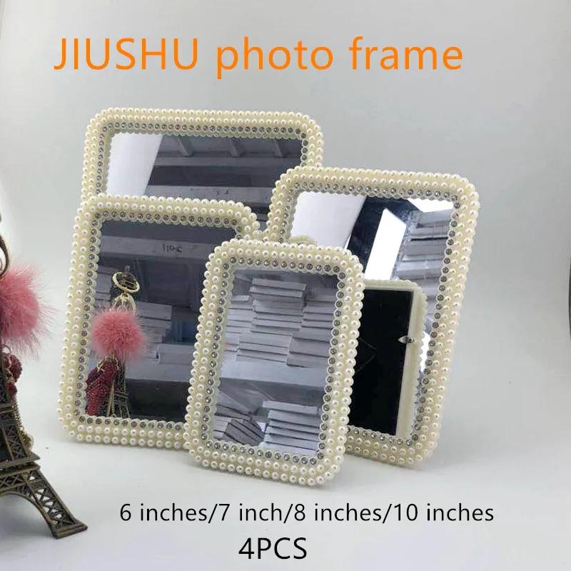 Vintage imitation pearl 6-inch photo frame creative diamond-studded wedding bedroom decoration ornaments gift photo frame2022