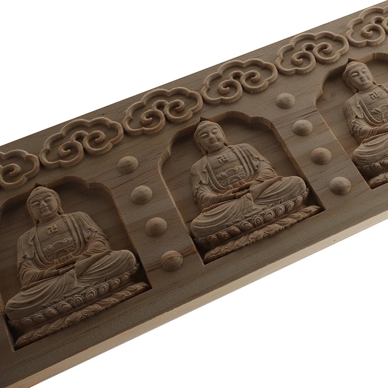 RUNBAZEF statua di Buddha Ornamentale Moderno Antico Legno Linee di Intagliare Adesivo Lungo Fiore Di Legno Angolo Finestra Porte Vendita Calda NUOVO