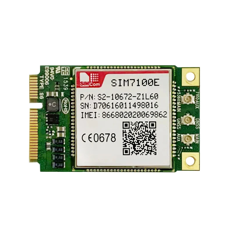 SIMCOM SIM7100E MINI PCIE LTE Cat-3 Module Five-Band LTE-FDD B1/B3/B7/B8/B20 Dual-Band LTE-TDD B38/B40 UMTS/HSDPA/HSPA+ B1/B8