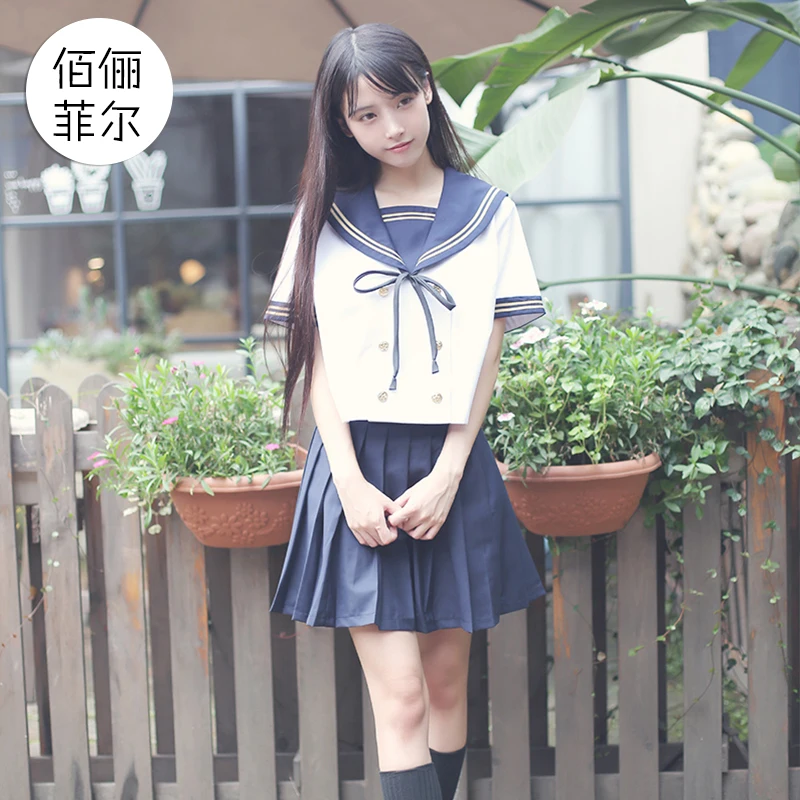 Japanse Matrozenpakje Vrouwen Hoge School Lange Mouwen Zakelijke Kleding Jk Uniform Plooirok Student Kostuum School Uniform