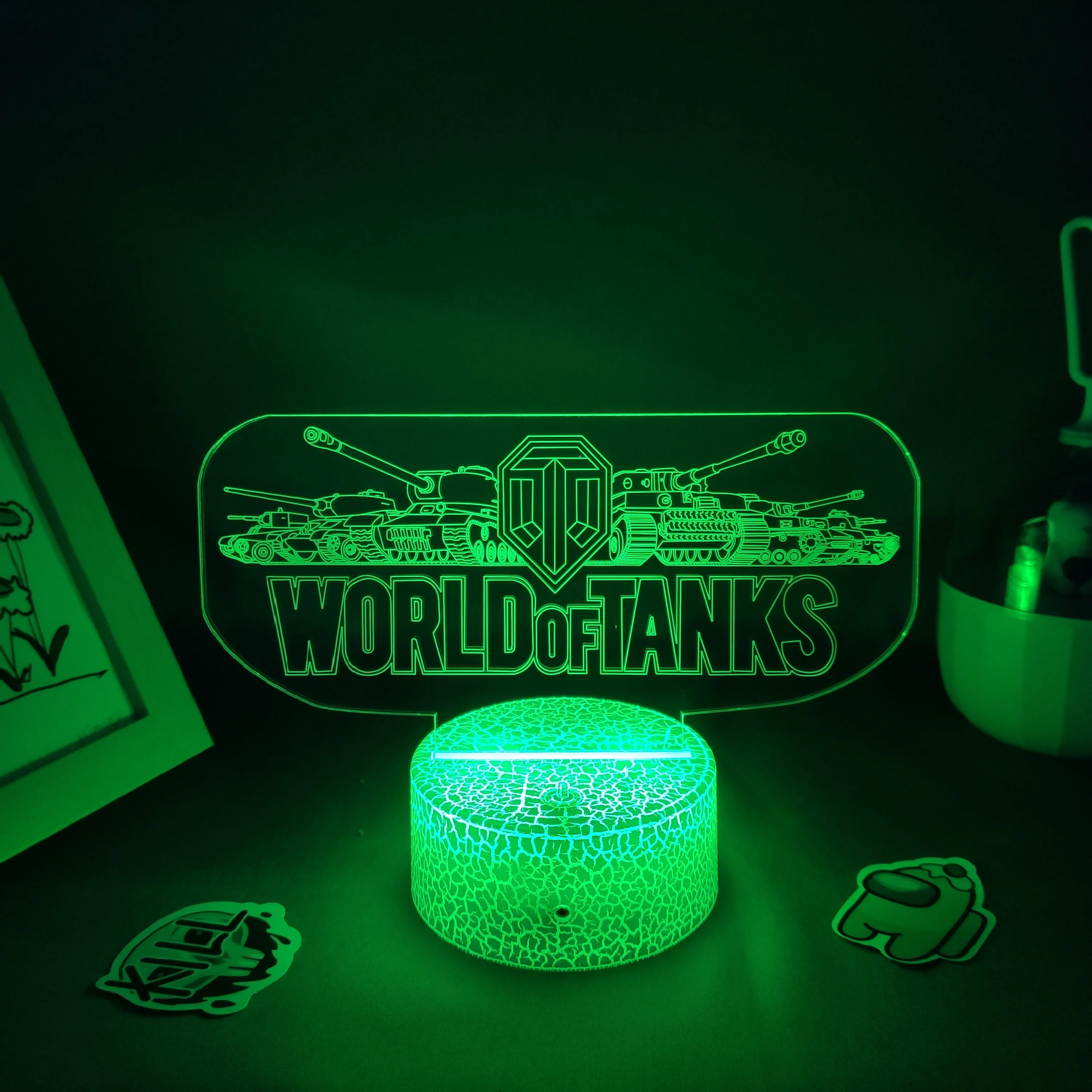 Игровой знак World of Tanks 3D лампы Led RGB неоновый ночсветильник день рождения крутой подарок для друга спальня стол красочное украшение