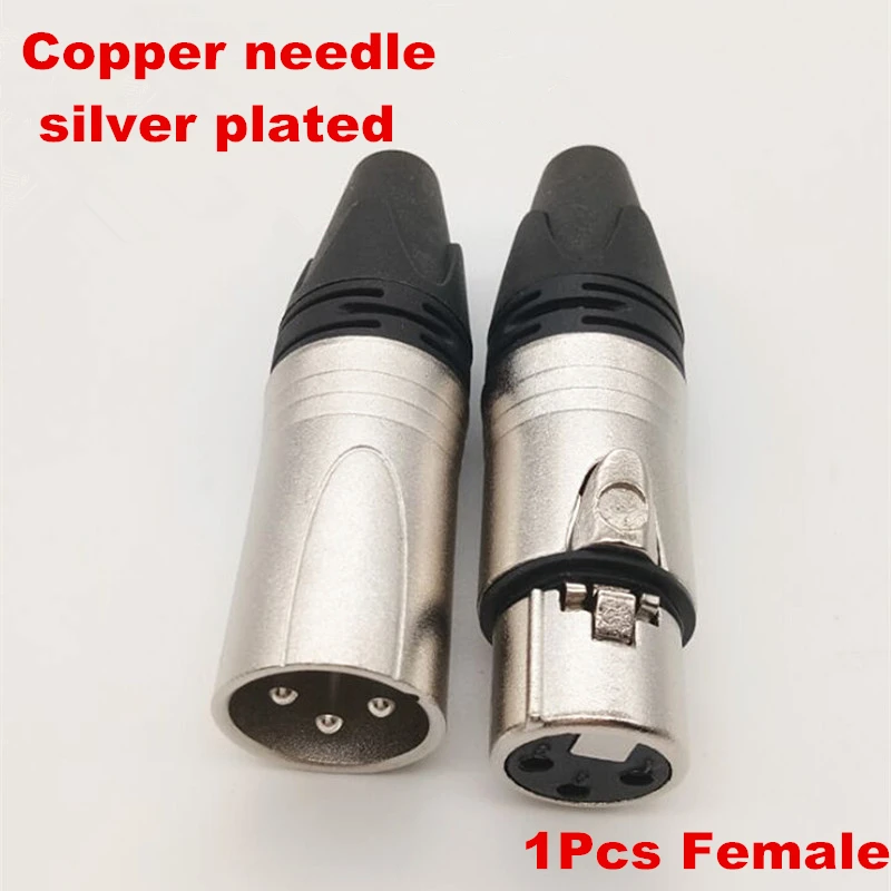 1 Uds aguja de cobre 3-Pin, 4-Pin de Audio XLR adaptador hembra/hombre 3-cole de Jack de Audio de enchufe de Cable de enchufe conector de micrófono adaptador