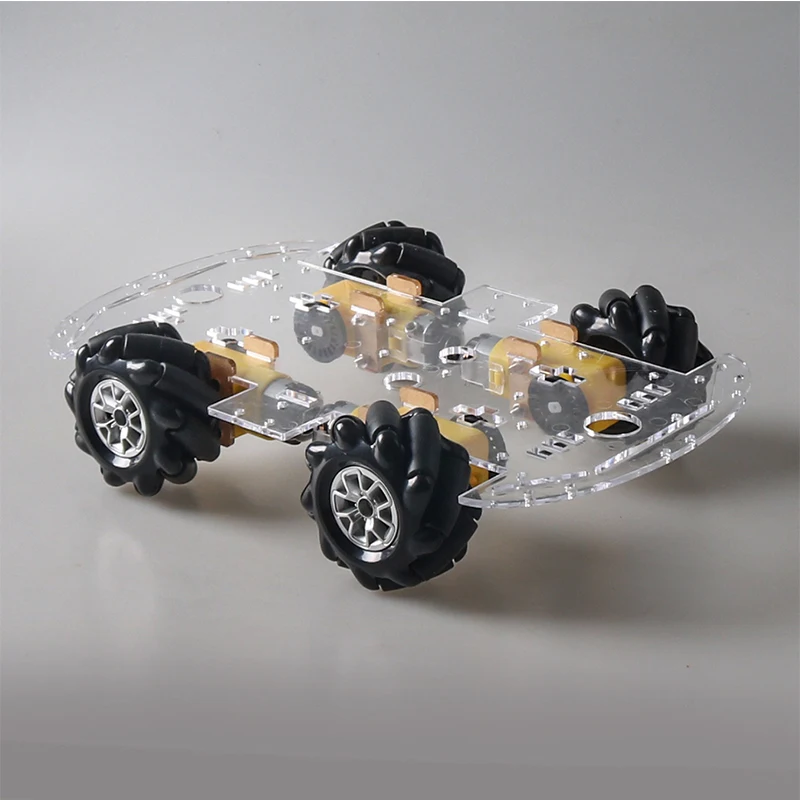 

4WD 60mm Mecanum wheel Acrylic Intelligent Robot Car Chassis Kit 4pcs TT Motor DIY Remote Control Car Smart Car Accessories