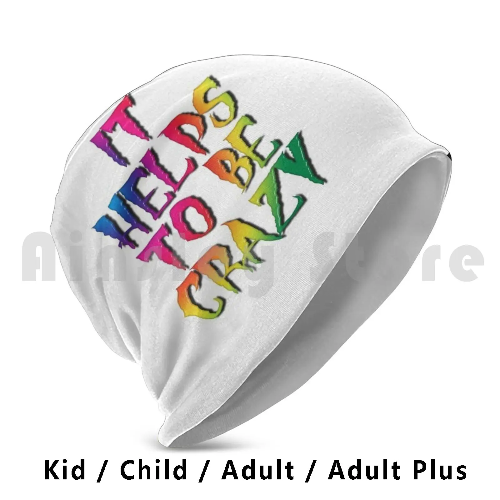 It Helps To Be Crazy Beanie Hedging Cap DIY Print Cushion Crazy Helps Mad Multicolour Words Statement Insane Personality