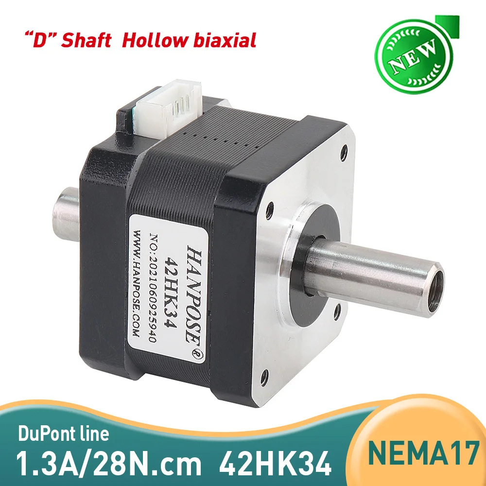 

3PCS 1.3A 28N.CM 42HK34 Hollow Dual Shaft Motor Nema17 Stepper Motor 42BYGH34 3D Printer Monitoring Equipment 42 Step Motor