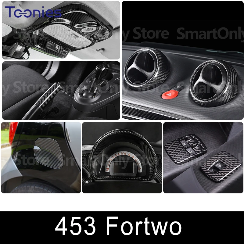 For Mercedes Smart The New 14-20 453 Fortwo Carbon Fiber Interior Exterior Styling Modification Accessories Decorative Stickers