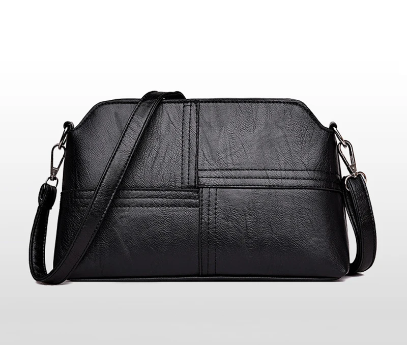 Neue Casual Mama Messenger Bags Umhängetasche PU Leder Schwarz Handtaschen für Frauen Kleine Umhängetasche Geldbörse – Detail 21
