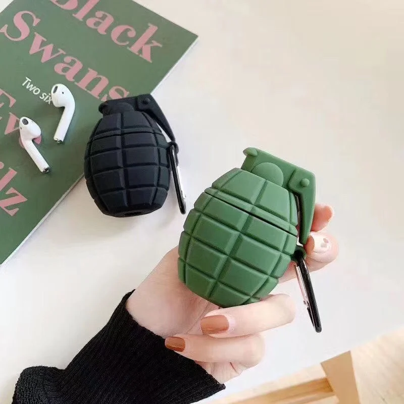 3D Creativity Simulation Military Grenade Silicone Case For Airpods Pro 3 Charging Box Wireless Bluetooth Cover For Airpods 1/2