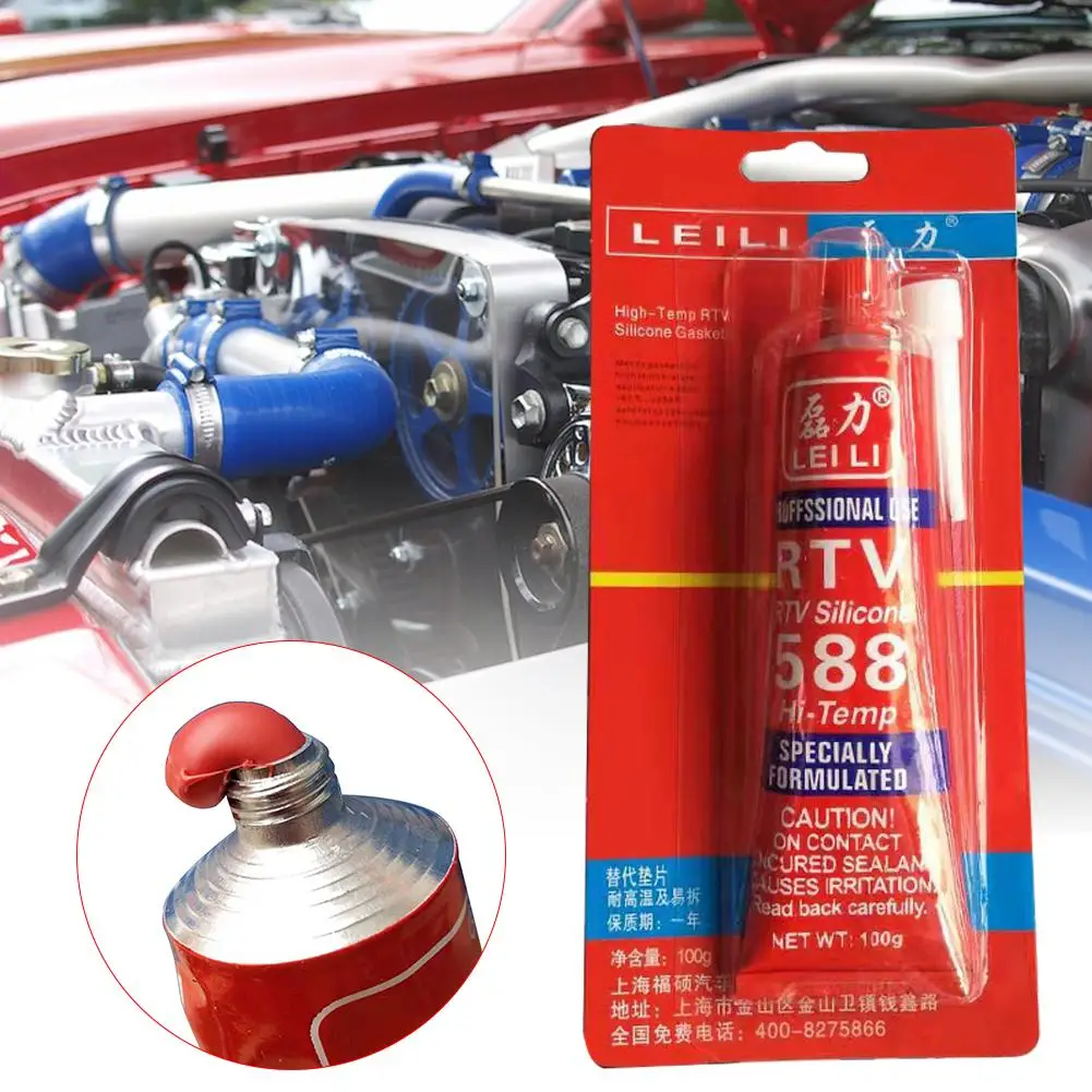 

100g Original Strong Adhesive Glue High Temperature Sealant RTV Red Fastening Glue For Car Motor Gap Seal Repair Tools Cleanup