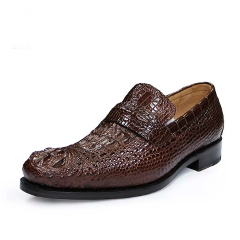 hubu new genuine crocodile leather men shoes  Pure manual   shoes  business  men casual shoes