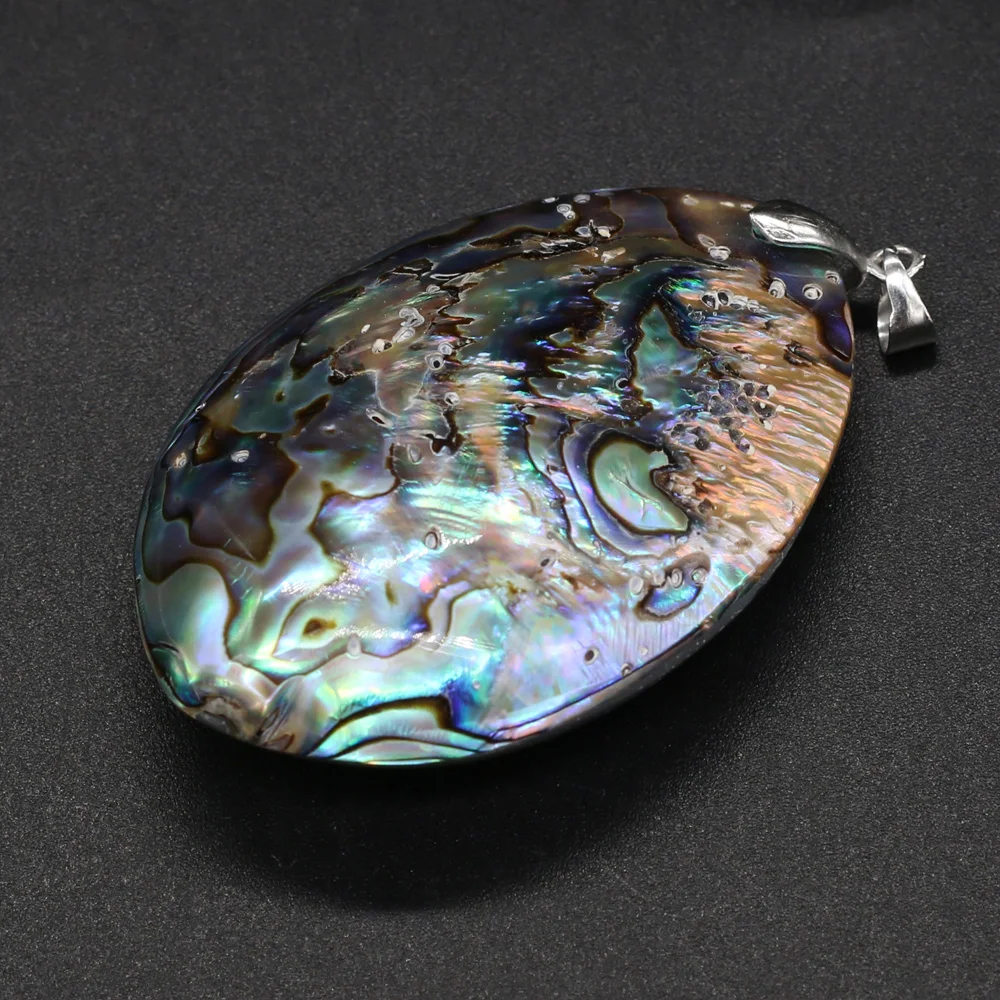 Hot New Colorful Double Sided Abalone Paua Shell Pendant Charms Irregular Natural Shell Pendants for Jewelry Making DIY Necklace