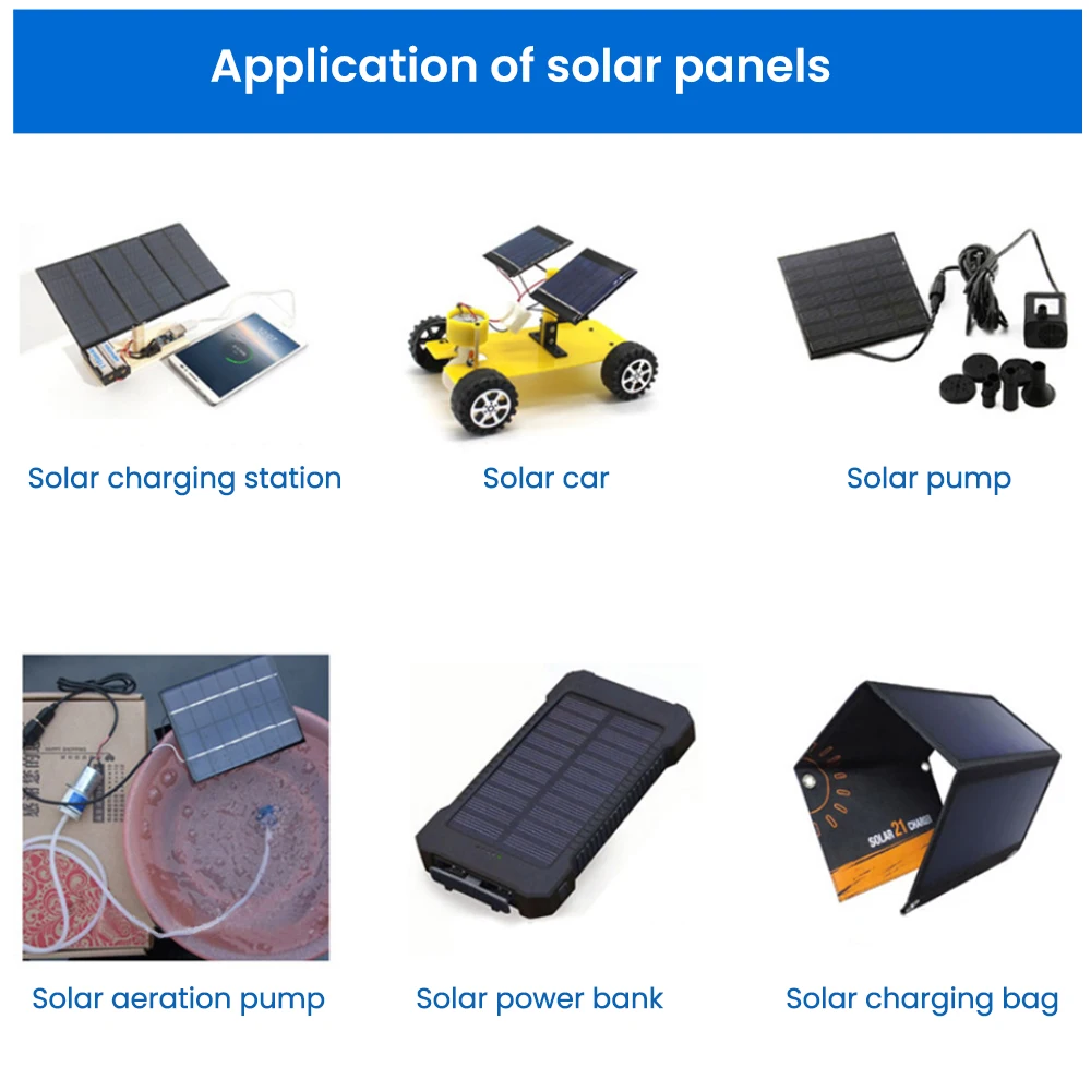 SUNYIMA 10PCS 1V 2V 3V 5V 6V Polycrystalline Solar Panels 68x37 50x50 40x40 54x54 60x60mm Battery Charger For Dropshipping