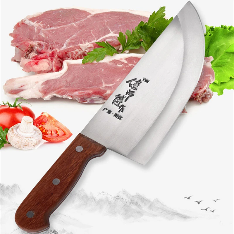 

8" Chef Knife Heavy Duty Butcher Knife Chop Bone Cleaver Knife 5CR15 Stainless Steel Kitchen Knife Meat Vegetables Slicing Knife