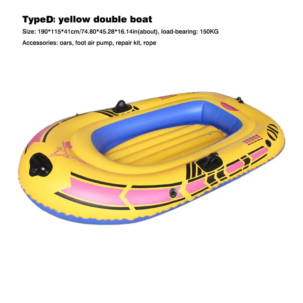 High Quality Thickne Inflatable Boat Heavy Duty 1/2/3 Person Blow Up Raft Set With Oars And Foot Pump For Fishing Lake Rafting