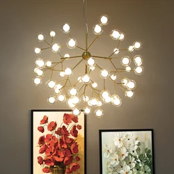 Firefly sputnik Chandelier Modern tree branch chandelier stylish bubble glass light decorative Indoor hanging dining room lights