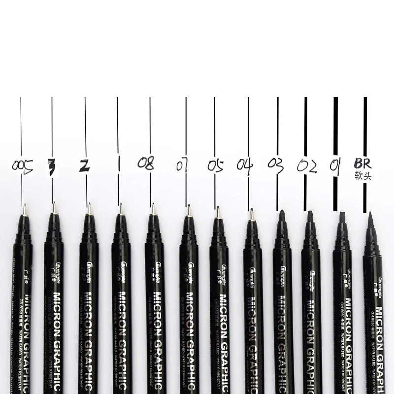 Guangna 8050 ภาพวาดไมครอนกราฟิกปากกาเข็มชุด Hook Line Sketch วาดการ์ตูนสถาปัตยกรรมภายในการออกแบบเข็มปากกา