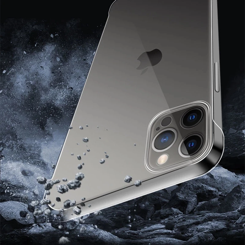 Luxury Frameless Transparent Case For iPhone 15 13 12 11 14 16Pro Max XSMAX X XR XS SE 7 8Plus Ultra Thin Clear Hard Phone Cover