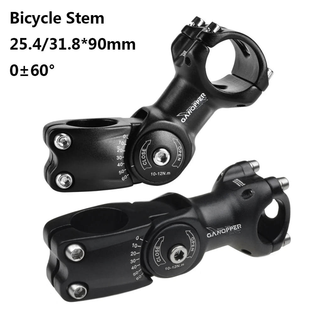 Adjustable Stem 60 degree Bicycle Handlebar Extension stem 25.4/31.8mm*90mm Fiting Stem XC AM MTB Road Bike stem Riser bicicleta