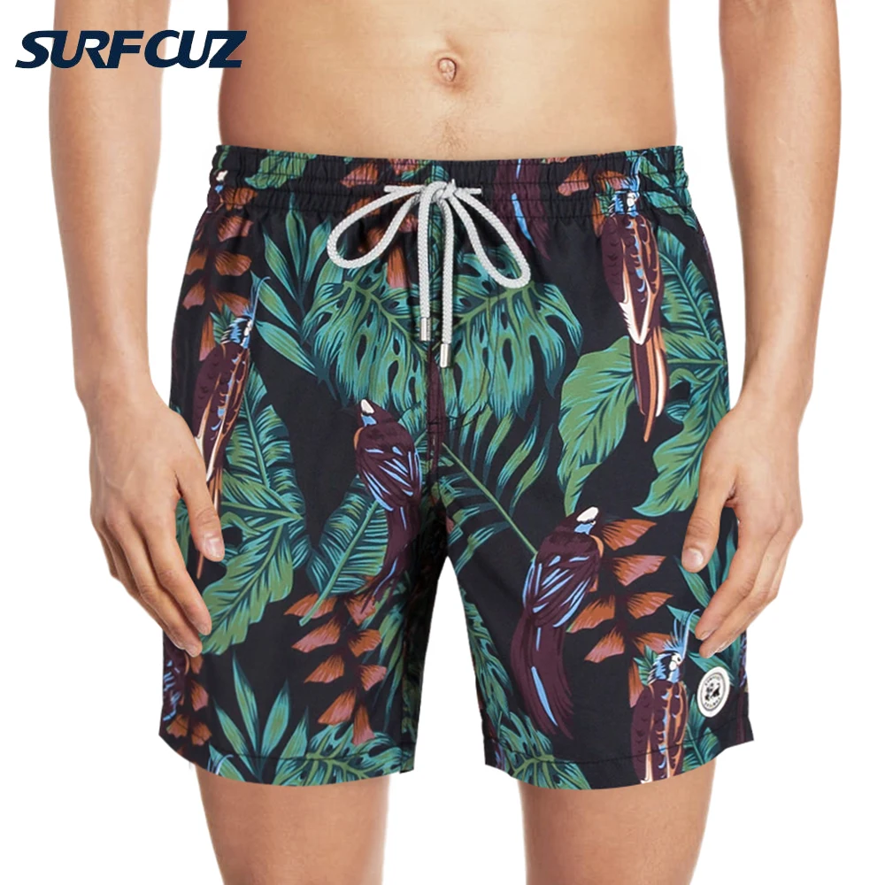 SURFCUZ Men's Beach Board Shorts Holiday Swimming Shorts for Husband Surfing Shorts Qiuck Dry Swim Trunks Swimwear Beachwear Man