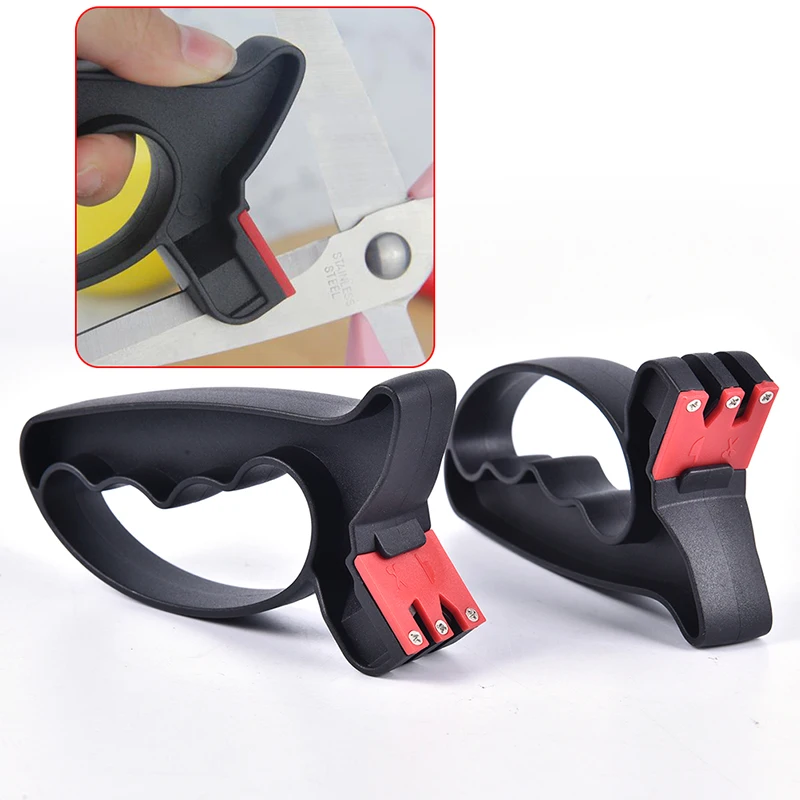 1PCS Handle Knife Sharpener Professional Knife Scissor Sharpener With Tungsten Carbide Sharpening Stones And High Impact Plastic 