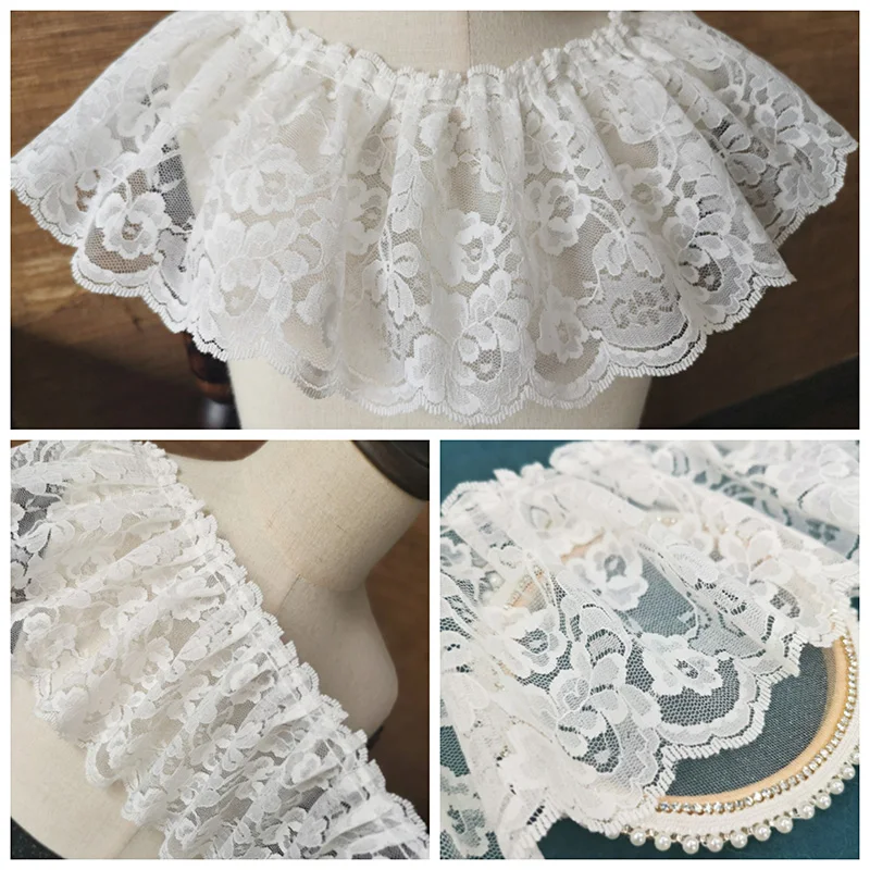 Mesh Jacquard Pleated Widened Tulle Lace DIY Clothes Skirt Neckline Cuffs Lengthened Hem Sofa Curtain Apron Sewing Material Trim