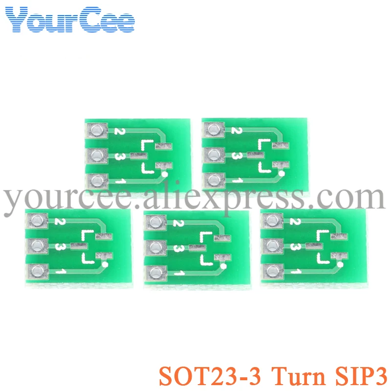 50pcs/5pcs SOT23 SOT23-3 Turn SIP3 Adapter Converter Plate SOT SIP IC Socket PCB Board Double-Side SMD Turn To DIP SIP3 Diy kit