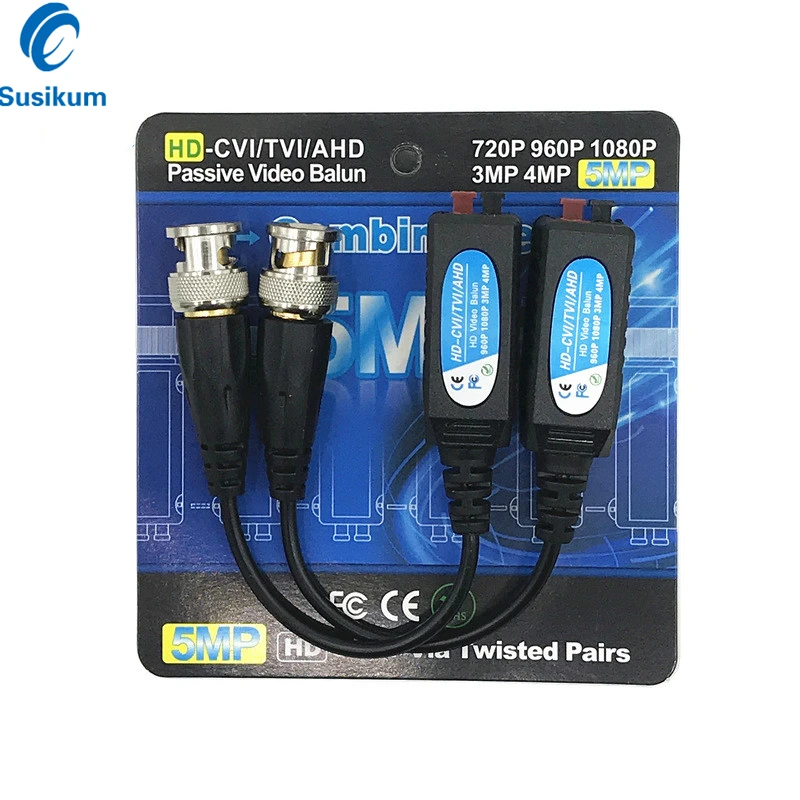 5MP CCTV Camera Twisted Pair Transmitter Passive Video Balun HD Transceiver for 2MP 5MP AHD CVI TVI CVBS Camera