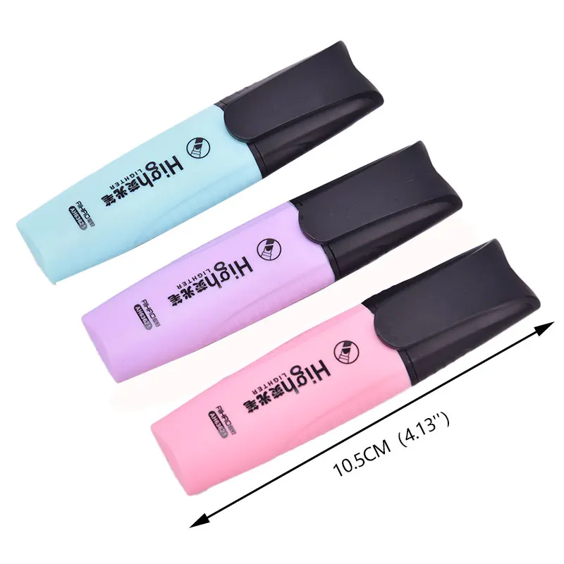 6 المعكرون الألوان البسيطة الملونة الحلوى اللون فسفورية الترويجية الفن الباستيل علامات قلم مضيء التركيز أقلام خطاط (ماركر)