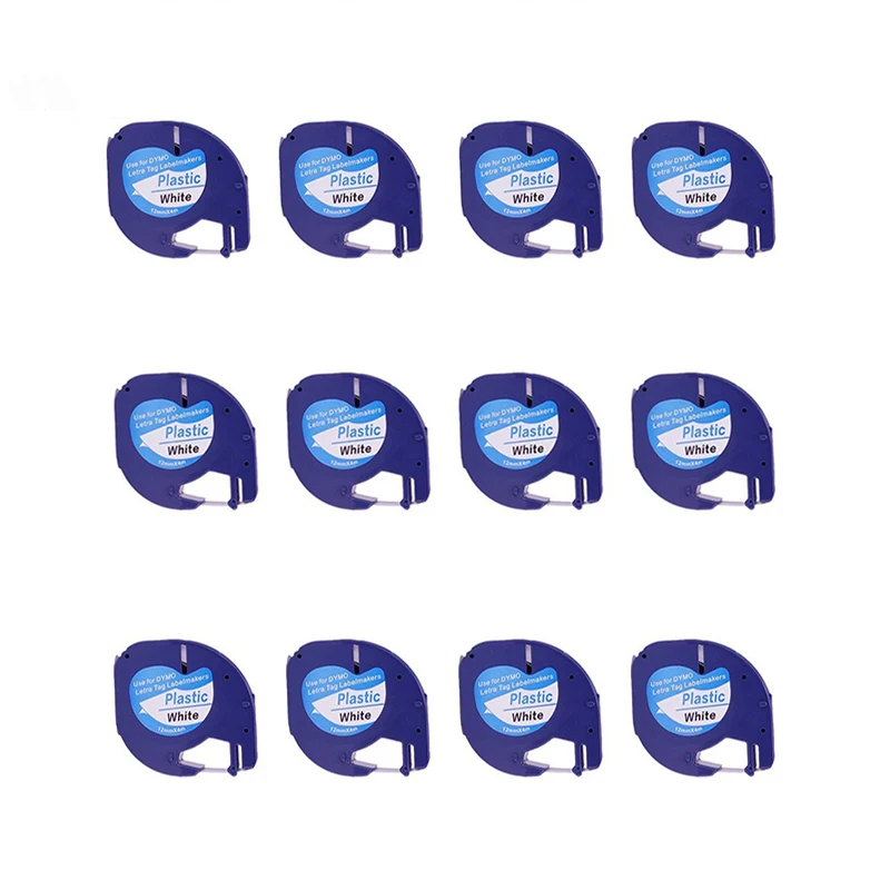 

12 шт./лот DYMO LetraTag 91331 (91201 91221 59422) Черно-белая лента (1/2 дюйма x 13 футов 12 мм x 4 м, 12 упаковок)