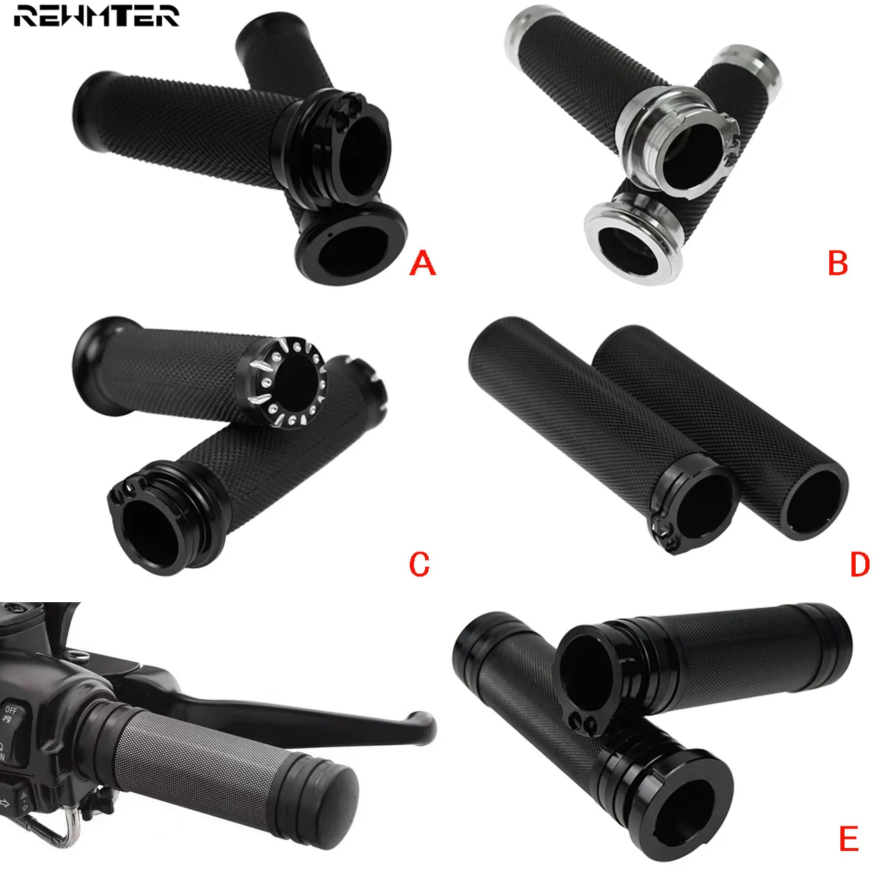 Motorcycle CNC Handlebar Hand Grip 1\'\' 25mm Handle Bar Grips For Harley Sportster XL 883 1200 Touring Dyna Softail Road King