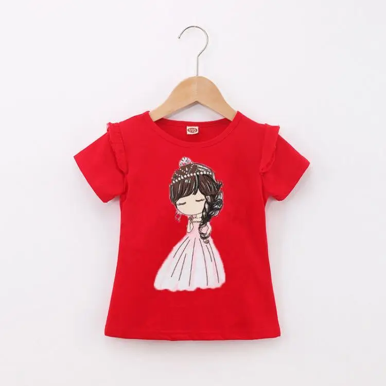 

2020 Baby Girl Fashion Clothing Cotton puff sleeve T-shirt Clothes Children Party Birthday Wear