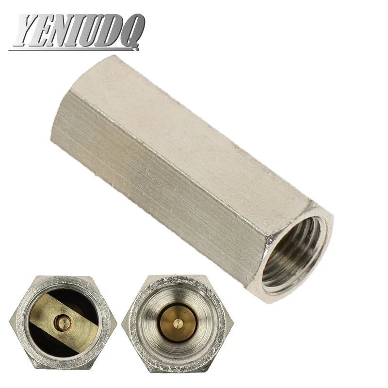 Pneumatic Check Valve Hexagonal Copper Nickel Plated Male Female thread 1/8\