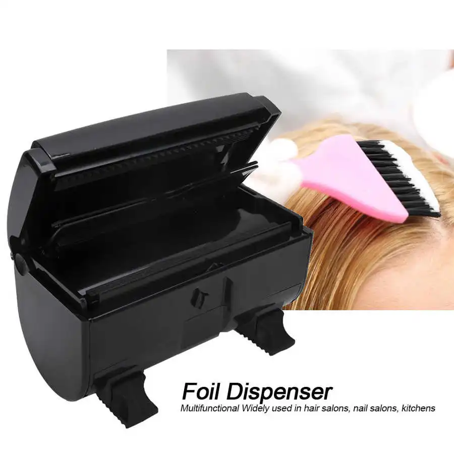 Dispensador de papel de peluquería plegable papel de aluminio cortador de herramientas para teñir el cabello salón de corte de pelo resistente a