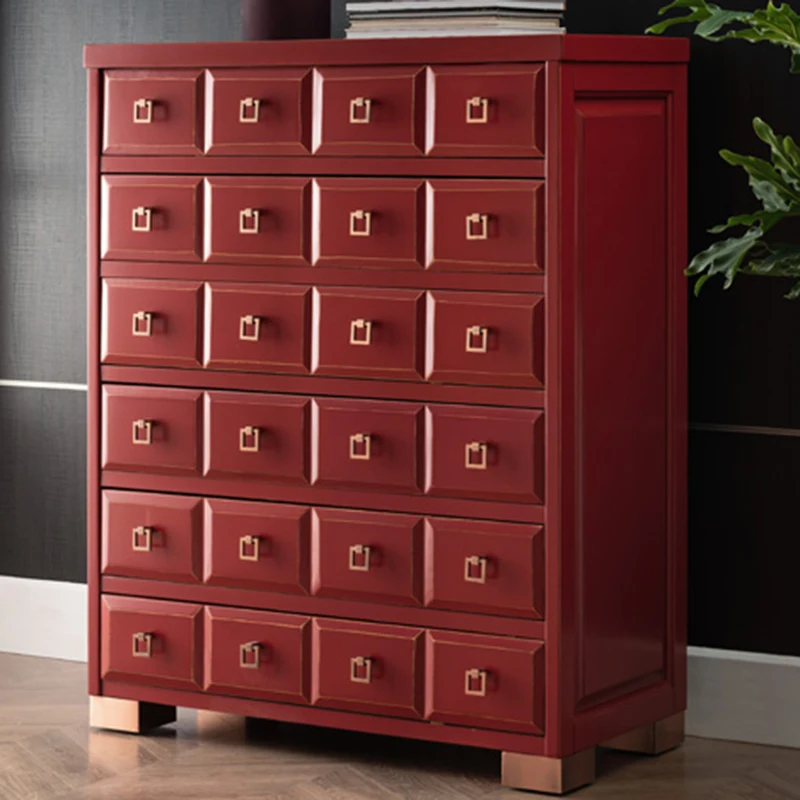 All Solid Wood Chest of Drawers Furniture Bedroom Creative Storage Storage Six Drawers Cabinets with Maple Drawers