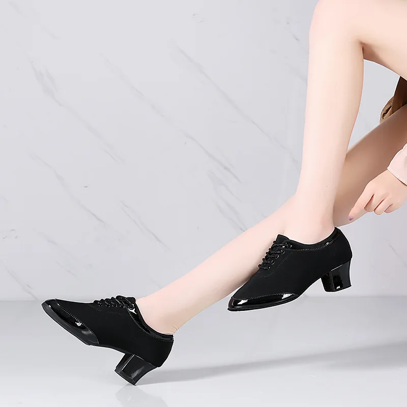 Women Low Heels Ballroom Dancing Shoes Tango Salsa Rumba Modern Jazz Shoes Standard Dance Practice Competition Modern Shoe sport