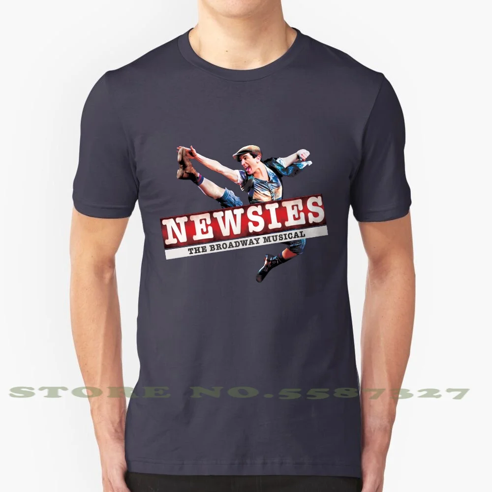 Newsies Tour Logo 100% Pure Cotton T-Shirt Theater West End Play Newsies Jack Katherine Plumber Jeremy Dan Deluca Corey Cott